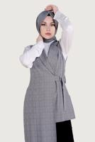 Vêtements hijab NOIR ALVINA GILET À ASYMÉTRIQUE 4092