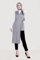 Vêtements hijab NOIR ALVINA GILET À ASYMÉTRIQUE 4092