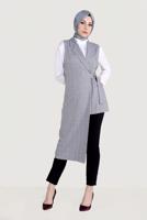 Vêtements hijab NOIR ALVINA GILET À ASYMÉTRIQUE 4092