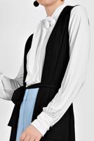 Tesettür giyim SİYAH ALVİNA KUŞAKLI FİTİLLİ YELEK 4182