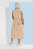 Vêtements hijab BEIGE ALVINA GILET CÔTELÉ AVEC CEINTURE  4182  