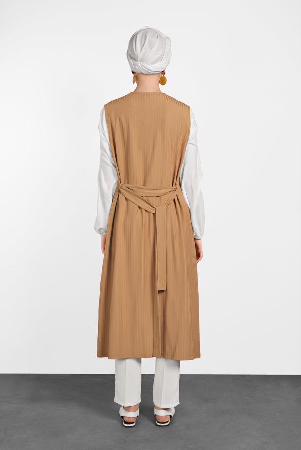 Vêtements hijab ORANGE ALVINA GILET CÔTELÉ AVEC CEINTURE  4182   - TRENDTESETTÜR