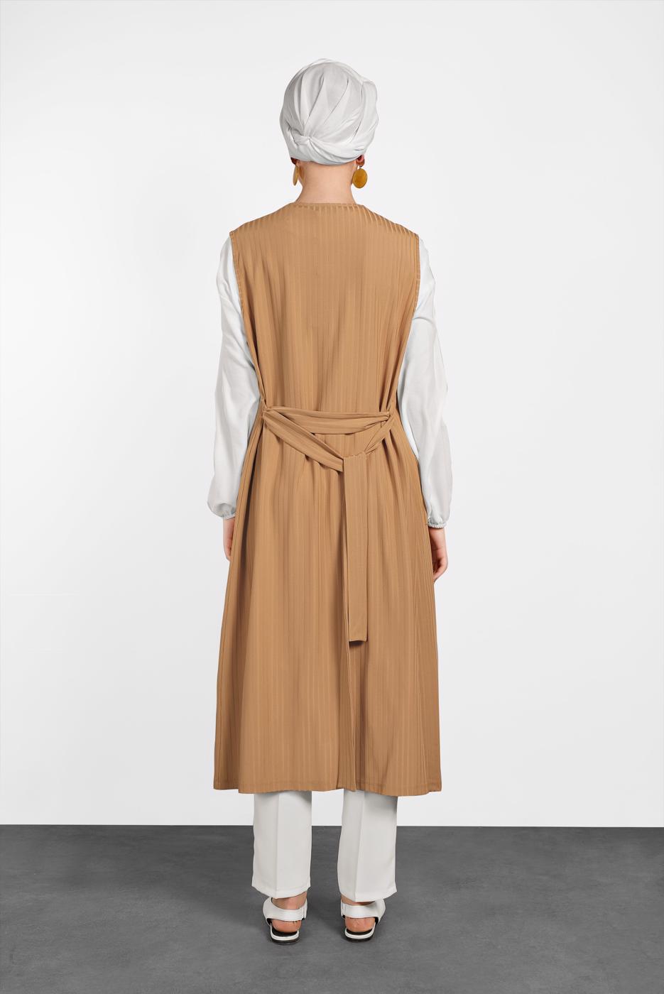 Vêtements hijab ORANGE ALVINA GILET CÔTELÉ AVEC CEINTURE  4182  