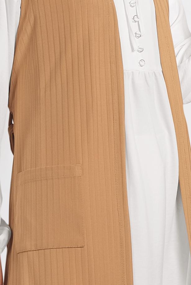 Vêtements hijab ORANGE ALVINA GILET CÔTELÉ AVEC CEINTURE  4182   - TRENDTESETTÜR