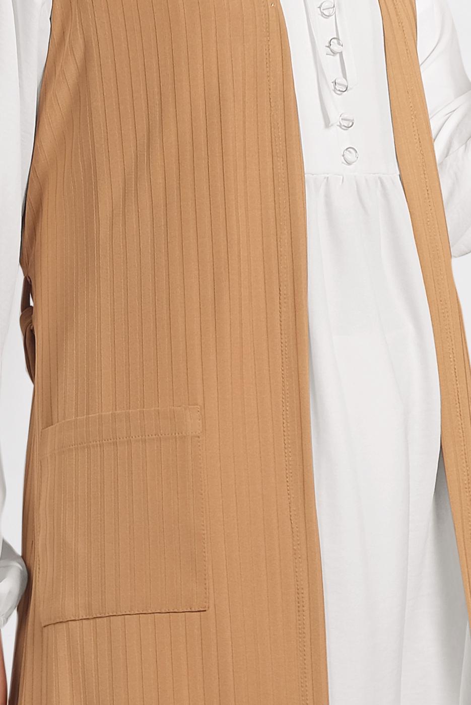 Vêtements hijab ORANGE ALVINA GILET CÔTELÉ AVEC CEINTURE  4182  