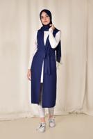 Vêtements hijab BLEU MARINE ALVINA GILET CÔTELÉ AVEC CEINTURE  4182  