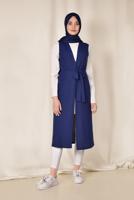 Vêtements hijab BLEU MARINE ALVINA GILET CÔTELÉ AVEC CEINTURE  4182  