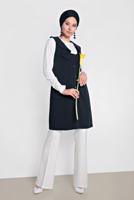 Vêtements hijab BLEU MARINE ALVINA GILET À VOLANTS T 4184