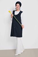 Vêtements hijab BLEU MARINE ALVINA GILET À VOLANTS T 4184