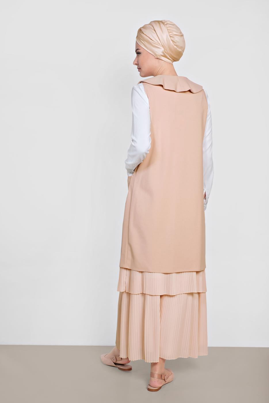 Vêtements hijab POUDRE ALVINA GILET À VOLANTS T 4184