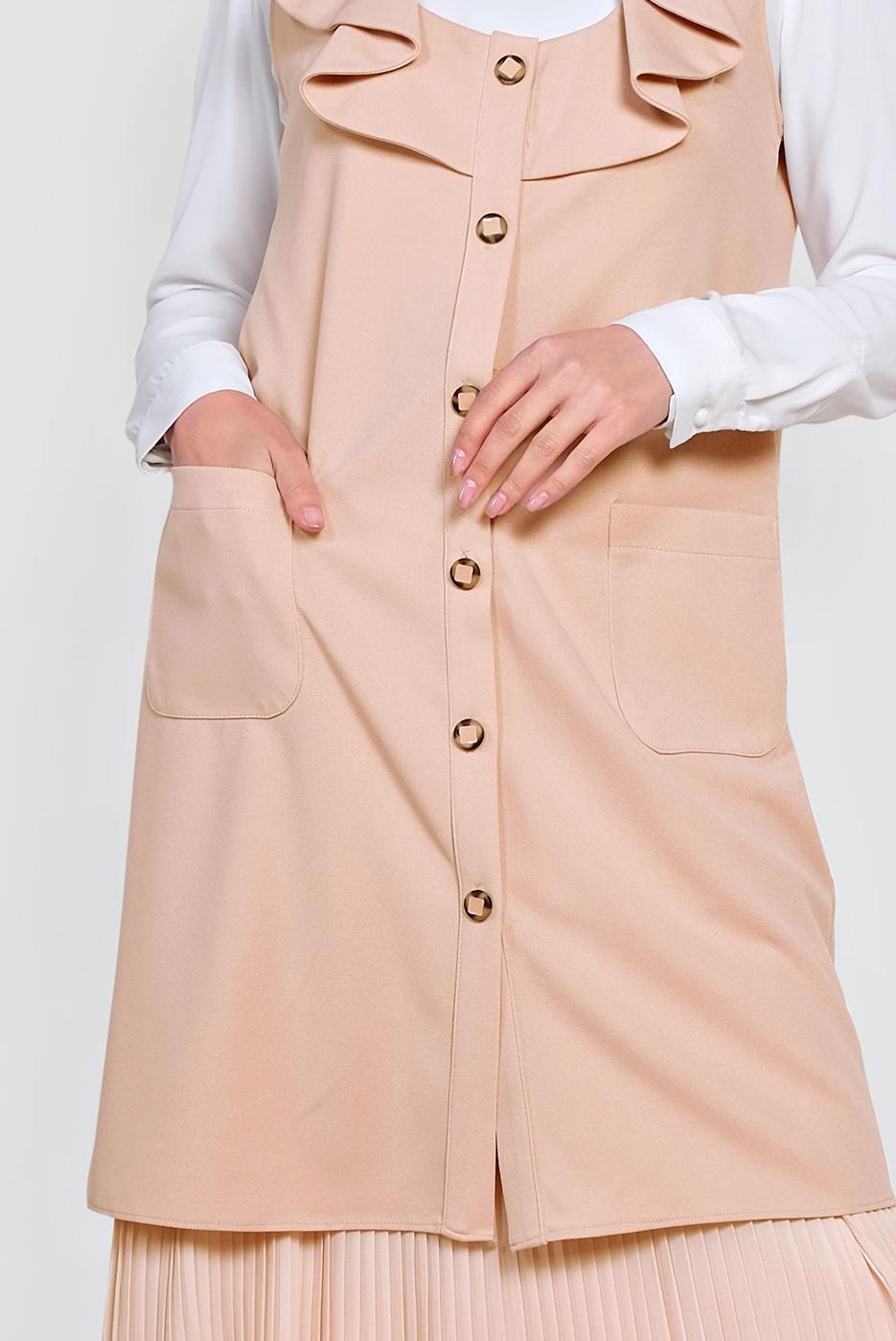 Vêtements hijab POUDRE ALVINA GILET À VOLANTS T 4184