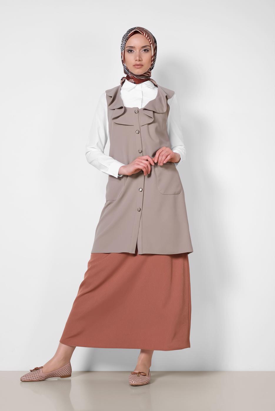 Vêtements hijab VISON ALVINA GILET À VOLANTS T 4184