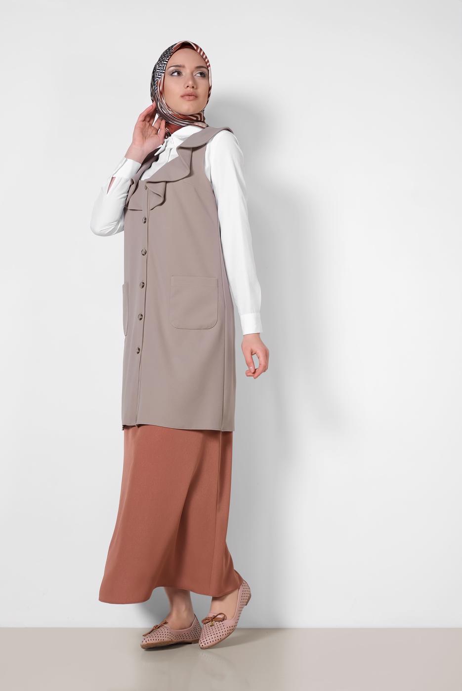 Vêtements hijab VISON ALVINA GILET À VOLANTS T 4184