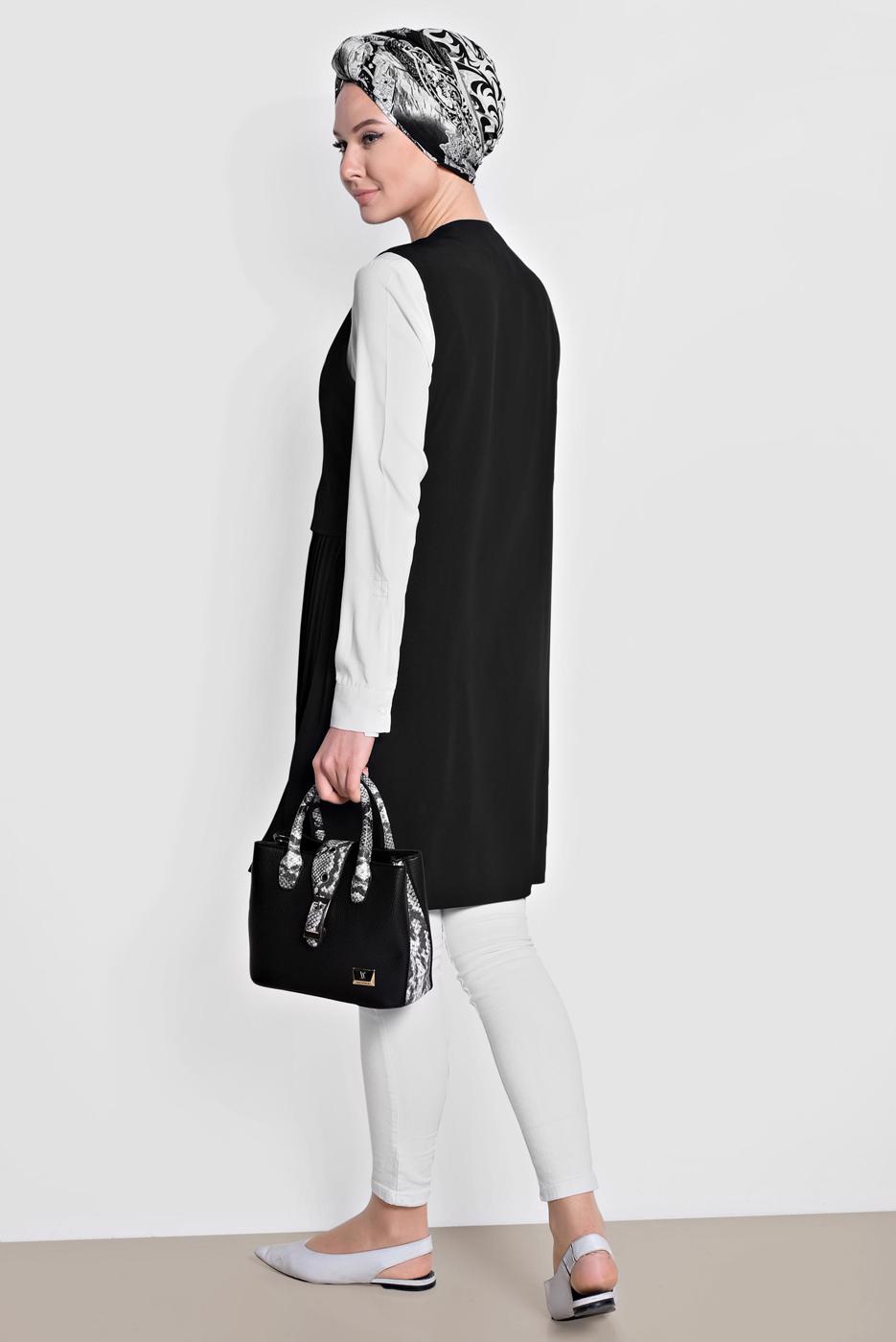 Vêtements hijab NOIR GILET PLISSÉ ALVINA T 4244