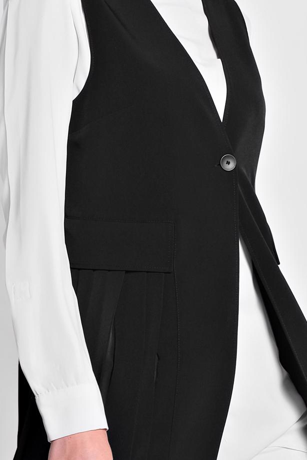 Vêtements hijab NOIR GILET PLISSÉ ALVINA T 4244 - TRENDTESETTÜR