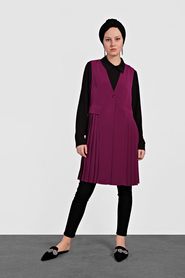 Vêtements hijab POURPRE GILET PLISSÉ ALVINA T 4244 - TRENDTESETTÜR