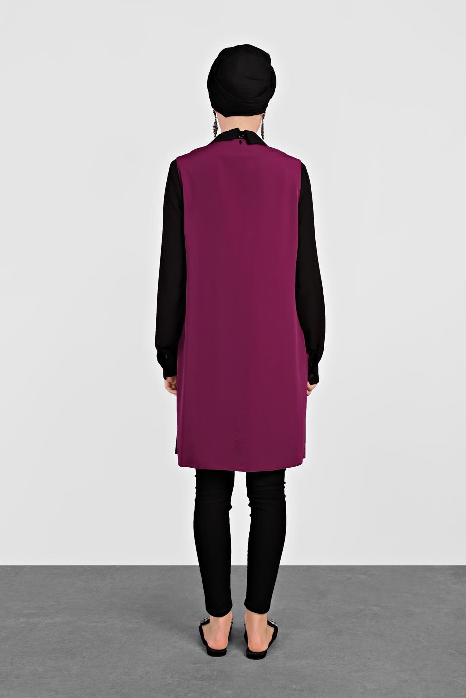 Vêtements hijab POURPRE GILET PLISSÉ ALVINA T 4244