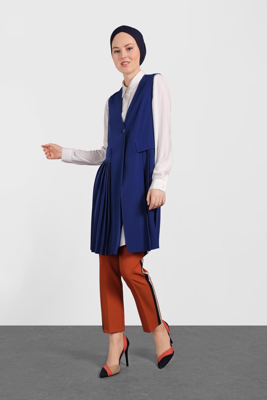 Vêtements hijab BLEU MARINE GILET PLISSÉ ALVINA T 4244