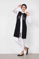 Vêtements hijab NOIR ALVINA GILET À BRODÉ T 4248