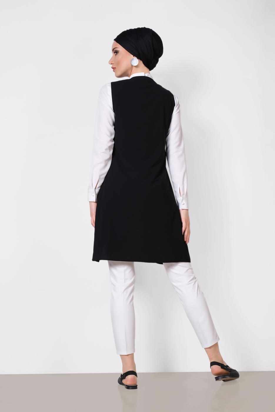 Vêtements hijab NOIR ALVINA GILET À BRODÉ T 4248