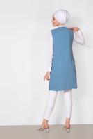 Vêtements hijab BLEU ALVINA GILET À BRODÉ T 4248