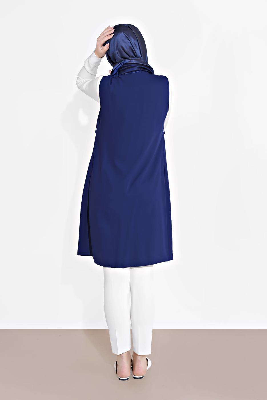 Vêtements hijab BLEU MARINE ALVINA GILET À BRODÉ T 4248