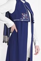 Vêtements hijab BLEU MARINE ALVINA GILET À BRODÉ T 4248