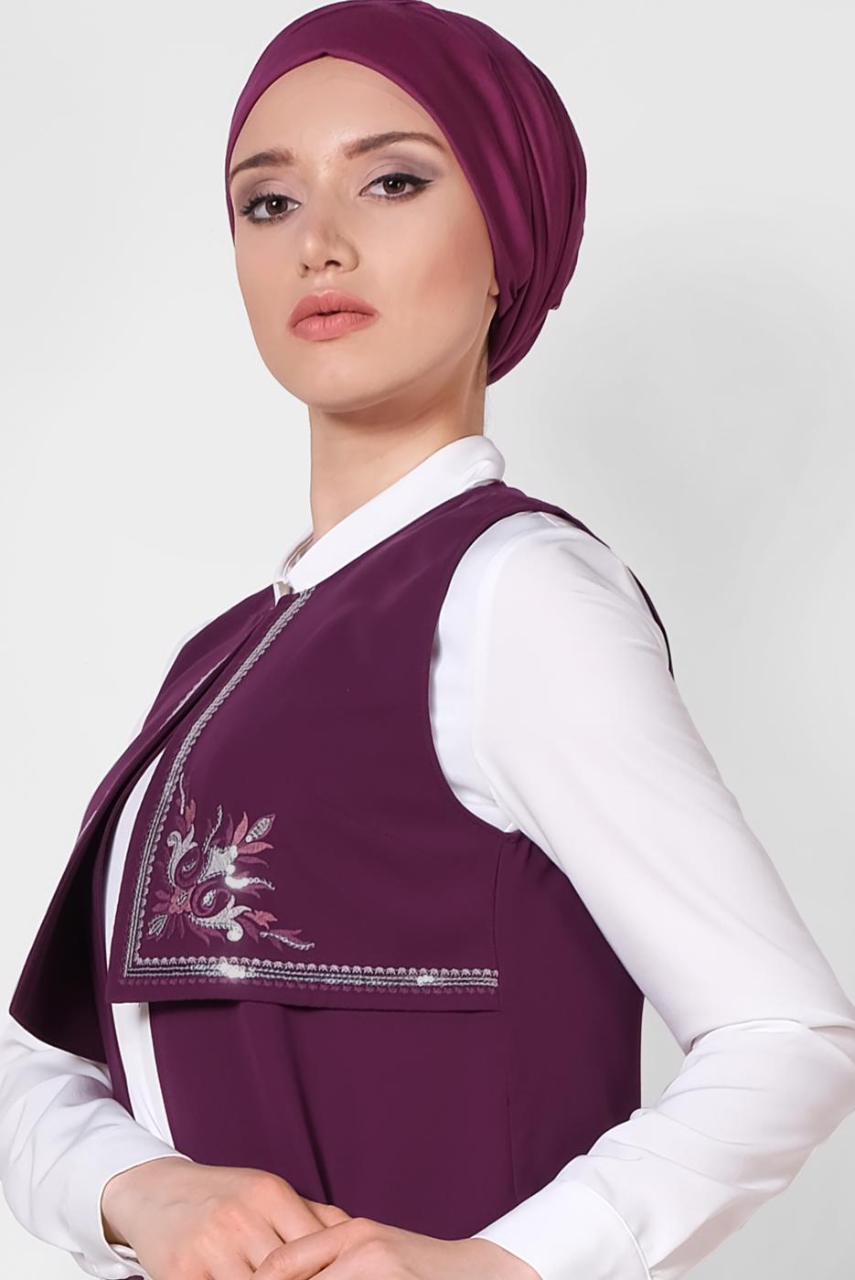 Vêtements hijab POURPRE ALVINA GILET À BRODÉ T 4248