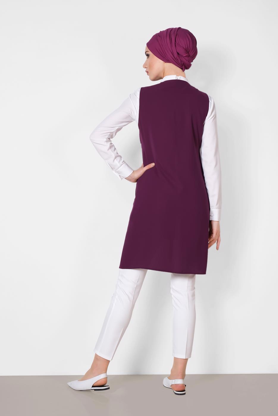 Vêtements hijab POURPRE ALVINA GILET À BRODÉ T 4248