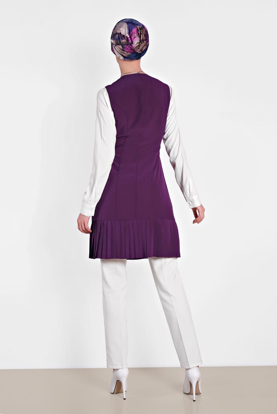 Vêtements hijab POURPRE GILET PLISSÉ 4249