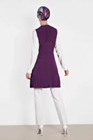 Vêtements hijab POURPRE GILET PLISSÉ 4249