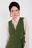Vêtements hijab KAKI GILET PLISSÉ 4249