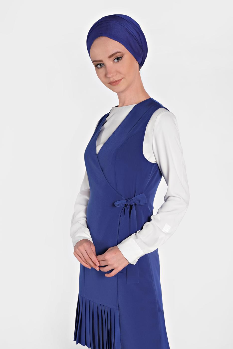 Vêtements hijab BLEU MARINE GILET PLISSÉ 4249