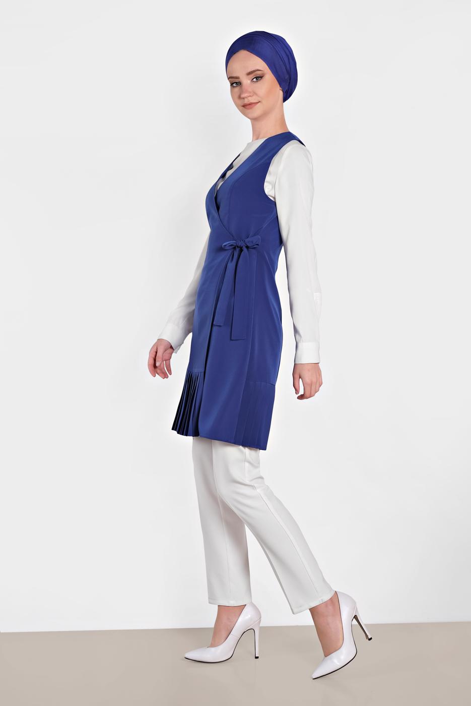 Vêtements hijab BLEU MARINE GILET PLISSÉ 4249