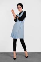 Vêtements hijab BLEU GILET PLISSÉ 4249