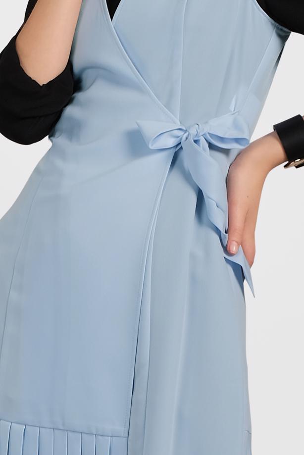 Vêtements hijab BLEU GILET PLISSÉ 4249 - TRENDTESETTÜR