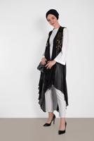 Tesettür giyim SİYAH ALVİNA PUL PAYETLİ YELEK T 4283