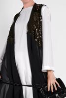 Tesettür giyim SİYAH ALVİNA PUL PAYETLİ YELEK T 4283