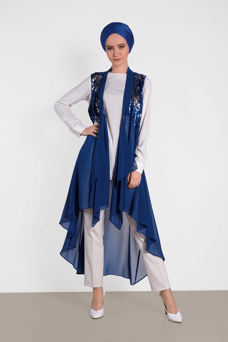 Vêtements hijab BLEU MARINE ALVINA GILET À PAILLETTES T 4283