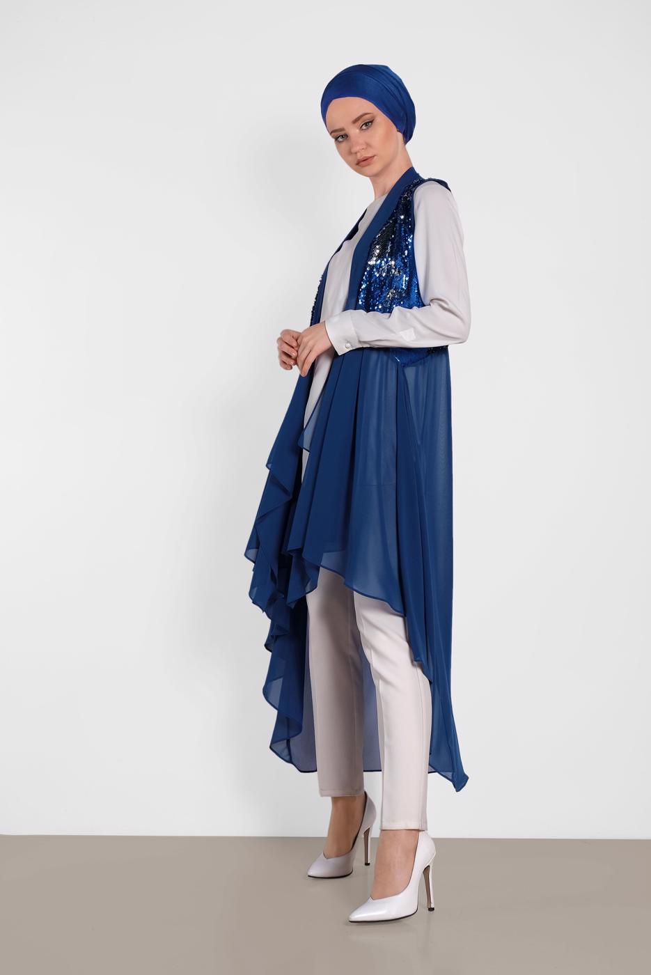 Vêtements hijab BLEU MARINE ALVINA GILET À PAILLETTES T 4283