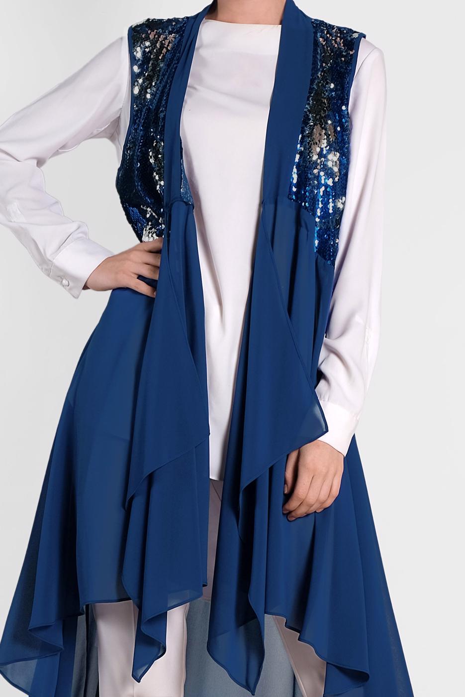 Vêtements hijab BLEU MARINE ALVINA GILET À PAILLETTES T 4283