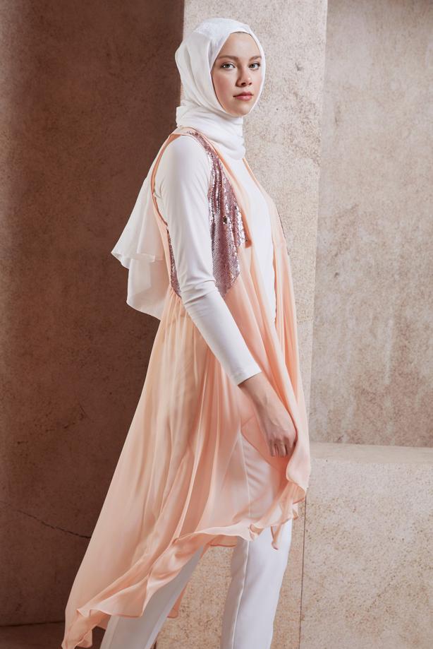 Vêtements hijab POUDRE ALVINA GILET À PAILLETTES T 4283 - TRENDTESETTÜR