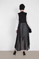 Tesettür giyim SİYAH ALVİNA PUL PAYETLİ YELEK T 4283