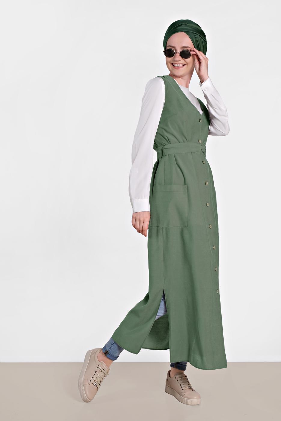 Vêtements hijab KAKI T 4451 ALVİNA  NİLYA YELEK