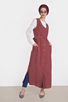 Vêtements hijab ROUGE BORDEAUX GILET À BOUTONNÉ AVEC CEINTURE 4451