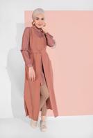 Vêtements hijab BRUN GILET À BOUTONNÉ AVEC CEINTURE 4451