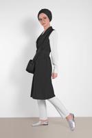 Vêtements hijab NOIR GILET À BOUTONÉ 4452