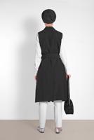 Vêtements hijab NOIR GILET À BOUTONÉ 4452