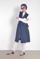 Vêtements hijab BLEU MARINE GILET À BOUTONÉ 4452