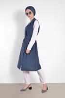 Vêtements hijab BLEU MARINE GILET À BOUTONÉ 4452